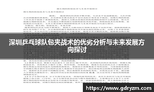 深圳乒乓球队包夹战术的优劣分析与未来发展方向探讨